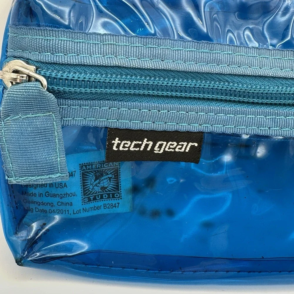 Vintage Y2K Tech Gear Pencil Pouch Clear Blue Frutiger Aero Back To School 2011